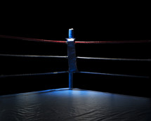 corner of a boxing ring with spotlight.
