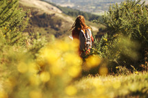 a woman on a hike 