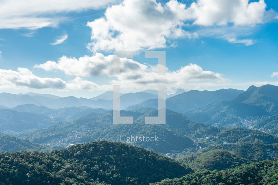 Beautiful green valley at Petropolis, Rio de Janeiro, Brazil.