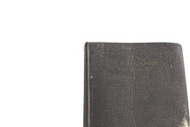 Black Antique Bible Isolated on a White Background