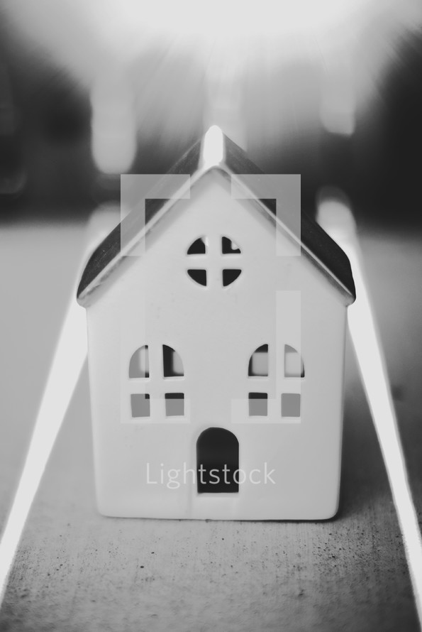 bright light and a small house 