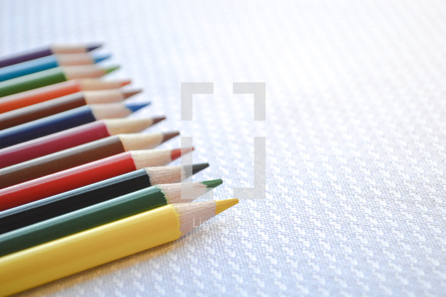 colored pencils white background 