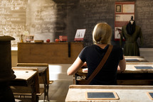 student at a desk 