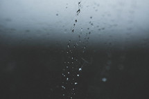 water drops on a wet window 