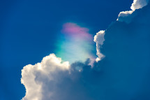 rainbow of light from a cloud 