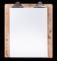 wood clipboard with white paper