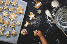 gingerbread cookies on a baking sheet 