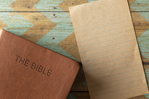 blank paper and Bible 