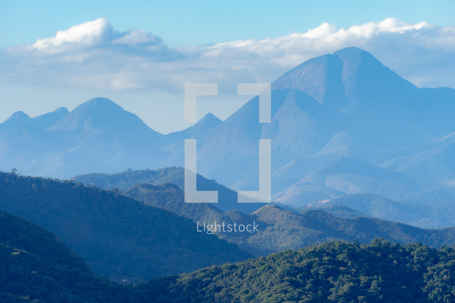 Beautiful green valley at Petropolis, Rio de Janeiro, Brazil.