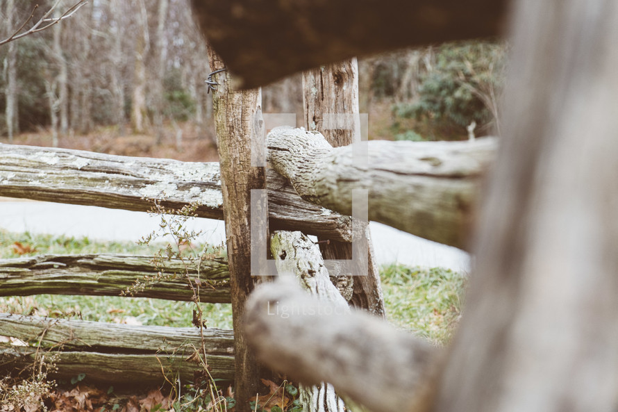 An old wooden fence.