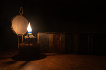 lantern and old Bible 