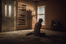 a man alone in a room 