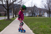 little girl roller skating 
