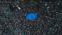 manifest with eu flag aerial view	
