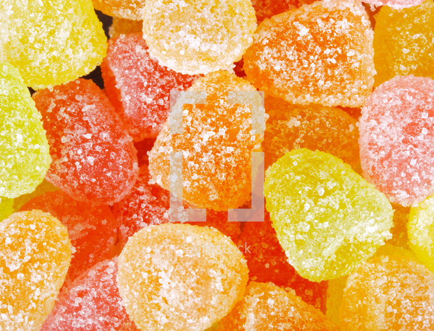Sweet colorful fruit jelly candies