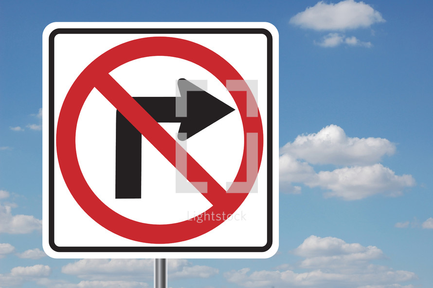 no right turn road sign 
