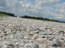 Close up of gravel path, abstract background