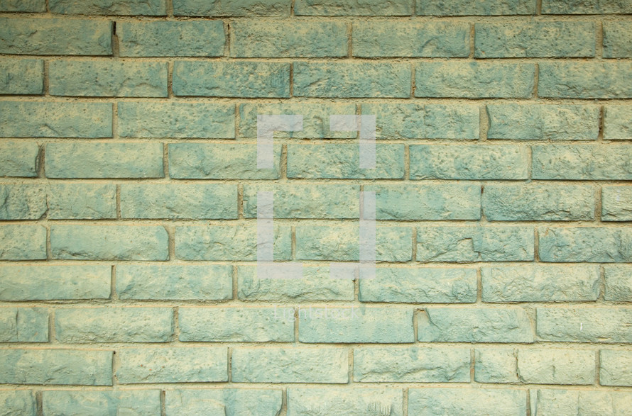 teal brick wall background 