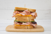 stacked ham sandwich 