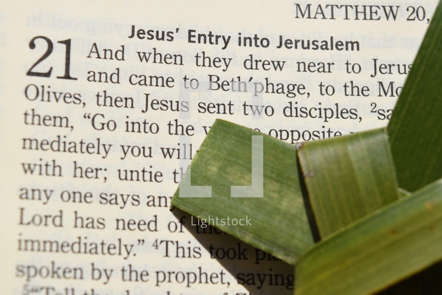 Palm Sunday scripture, Matthew 21: 1-11, Jesus' Entry into Jerusalem 