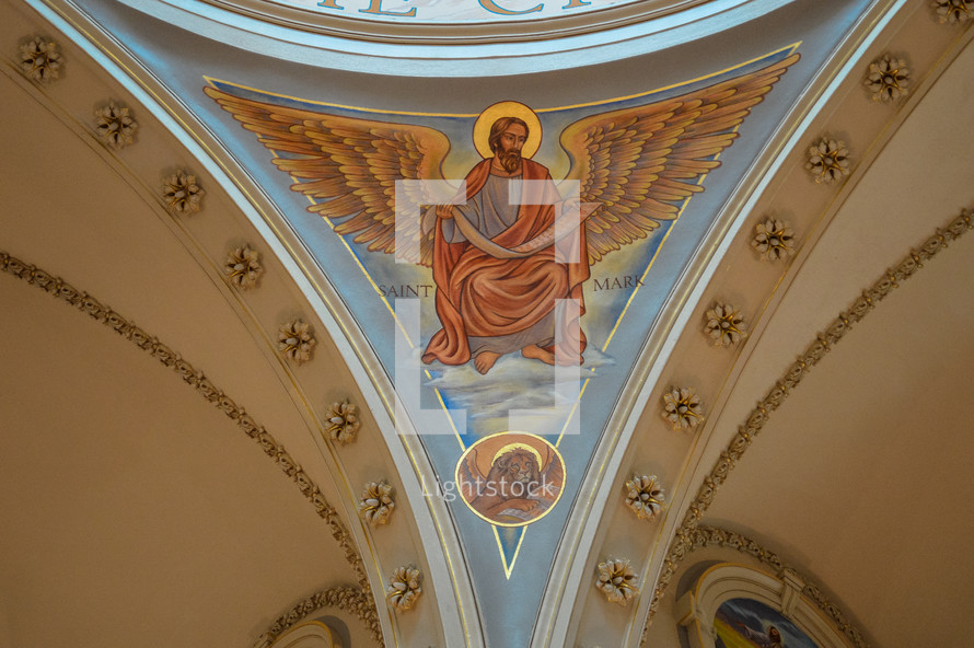 Saint Mark painting on a church ceiling 