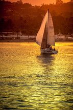 sailboat at sunset 