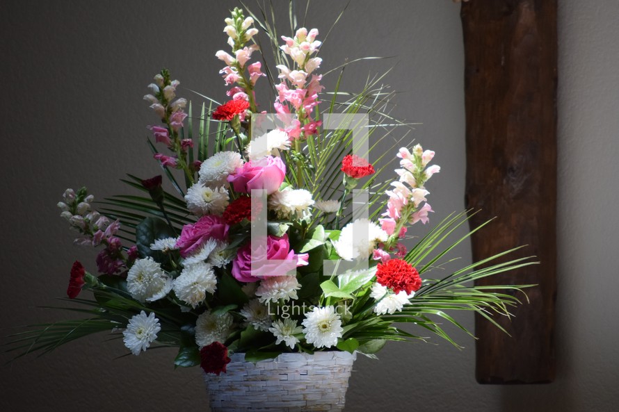 flowers on an altar 