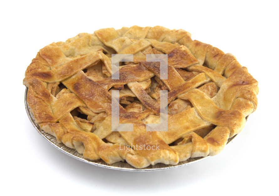 Homemade Apple Pie Isolated on a White Background