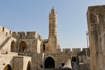 The Walls around the Old City of Jerusalem with the 'Tower of David'