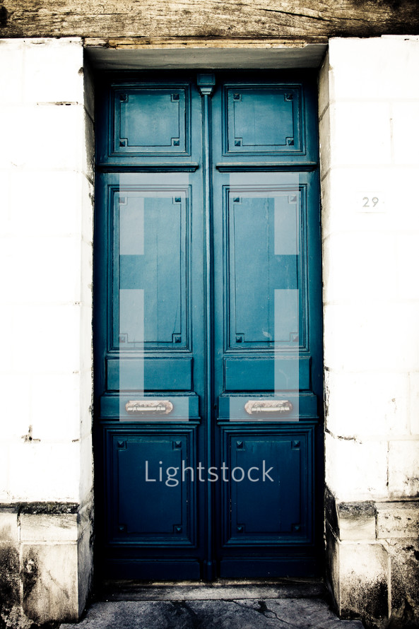 teal door 