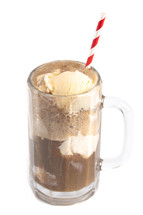 Root Beer Float Isolated on a White Background