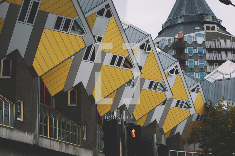 yellow cube houses in Rotterdam