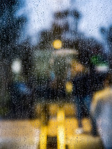 blurred image through wet glass 