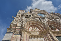 Front wall of the Siena Cathedral, region of Tuscany, Italy. Siena Dome