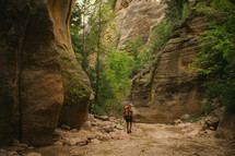 backpacking through a gorge 