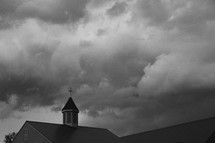 clouds over a church 