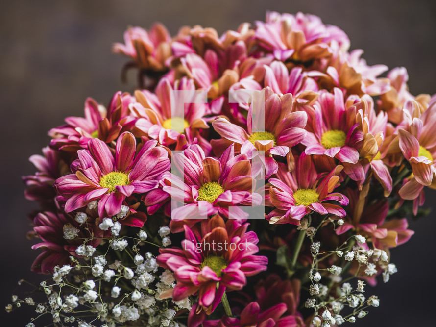 pink and white bouquet of flowers 