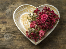 heart shaped floral basket 