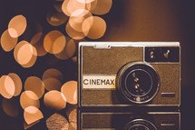 vintage camera and bokeh lights 