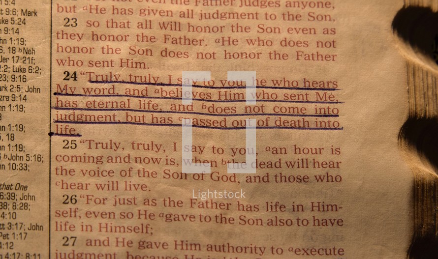 Opened Bible, John 5:24