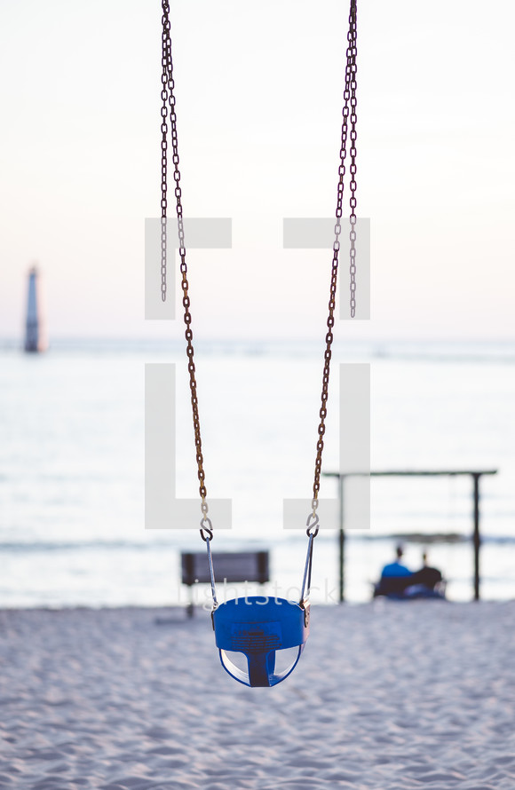 swing set on the beach 