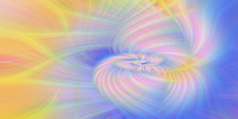 pink, yellow and blue twirl and swirl in a spiral and petal type design - abstract background 