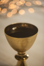 bokeh lights and a chalice 