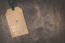 happy holly days gift tag