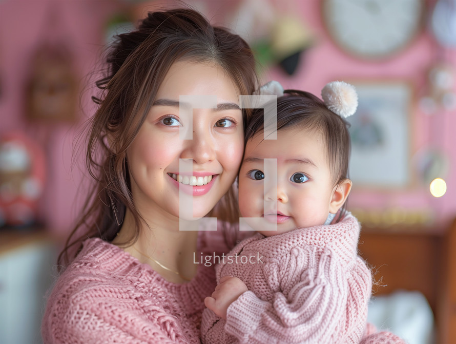 Asian Mother and baby