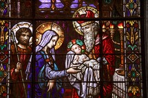 biblical scene stained glass window 