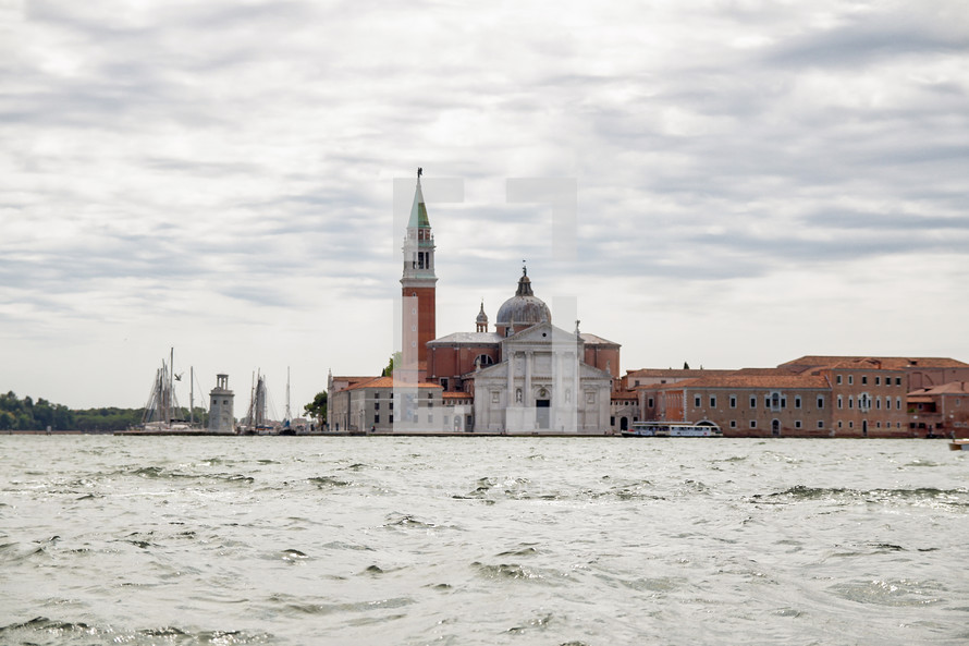 dome of a cathedral in Venice across the main channel 