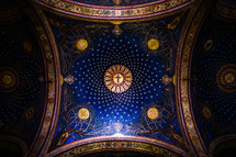 blue painted dome ceiling 