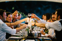 a toast at a wedding reception 