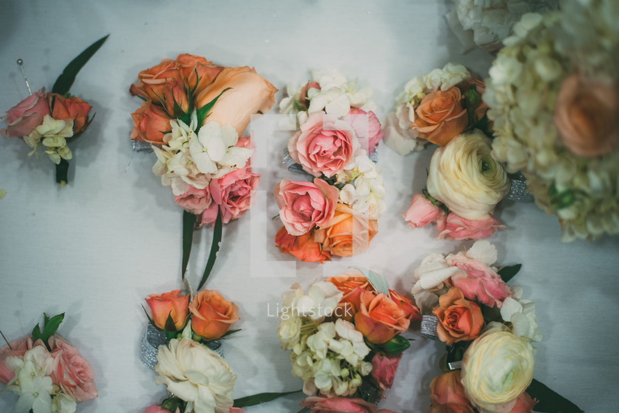 wedding bouquets on a table 